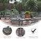 Flash Furniture Lila 31.5in Square Glass Top Metal Table with 4 Silver Aluminum Slat Stack Chairs TLH-0732SQ-017CSV4-GG - alternate 2